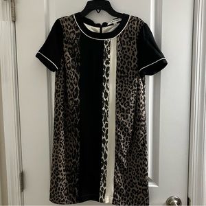ELIZABETH AND JAMES | silk leopard shift dress | size 0